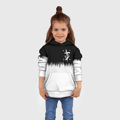 Детская толстовка Doom краски черно белый / 3D-Белый – фото 4
