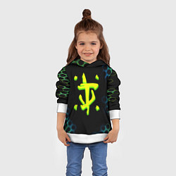 Толстовка-худи детская Doom соты кислотное лого, цвет: 3D-белый — фото 2