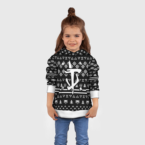 Детская толстовка Doom x witcher pattern / 3D-Белый – фото 4