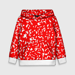 Толстовка-худи детская Красный яркий камуфляж, цвет: 3D-белый