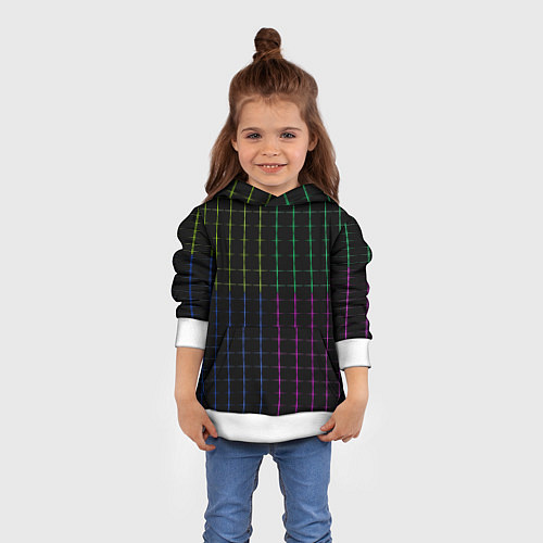 Детская толстовка Color black multicolored stripes / 3D-Белый – фото 4