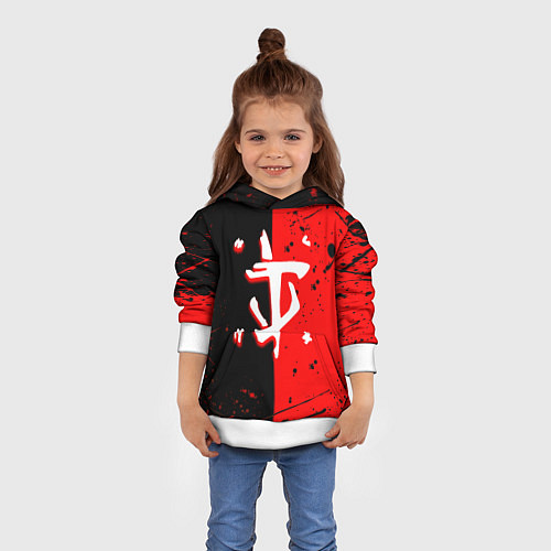 Детская толстовка Doom текстура краски / 3D-Белый – фото 4