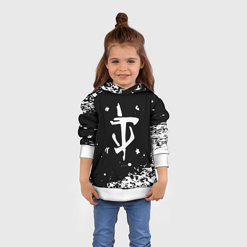 Детская толстовка Doom белый всплеск красок / 3D-Белый – фото 4