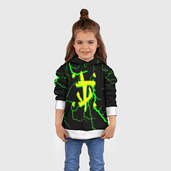 Толстовка-худи детская Doom кислотный шторм молнии, цвет: 3D-белый — фото 2