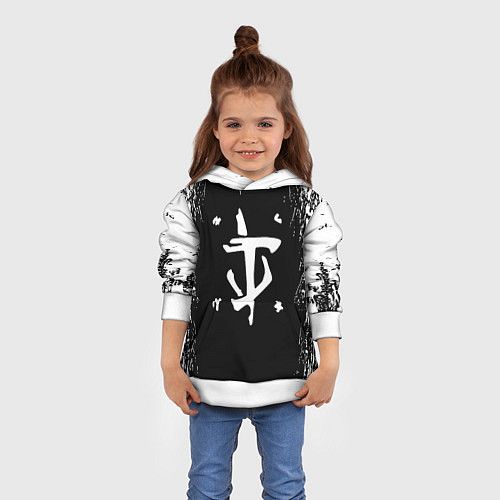 Детская толстовка Doom краска белая текстура / 3D-Белый – фото 4