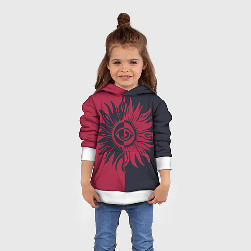 Детская толстовка Солнце красно-синее / 3D-Белый – фото 4