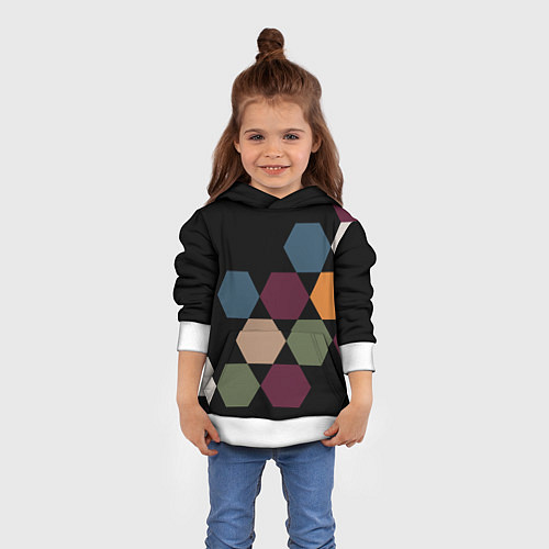 Детская толстовка Honeycombs autumn colors / 3D-Белый – фото 4