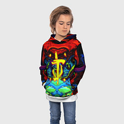 Толстовка-худи детская Doom hyper monster, цвет: 3D-белый — фото 2