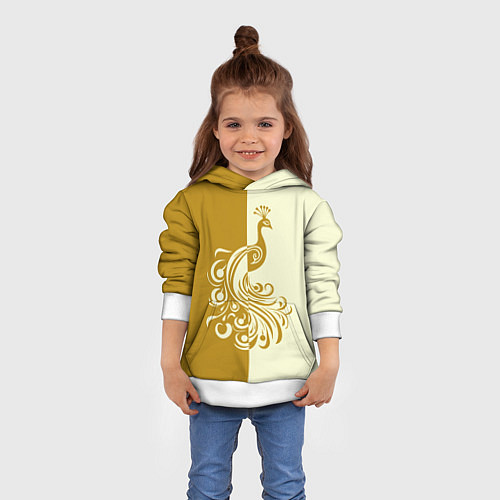 Детская толстовка Жар-птица в золотом / 3D-Белый – фото 4