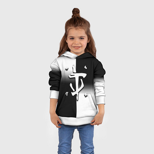 Детская толстовка Doom black geometry / 3D-Белый – фото 4