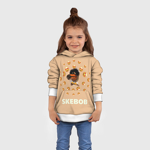 Детская толстовка Мем скебоб и смайлики / 3D-Белый – фото 4