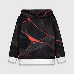 Детская толстовка Текстура мрамора с красными полосками