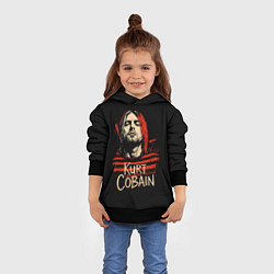Толстовка-худи детская Курт Кобейн, Нирвана, цвет: 3D-черный — фото 2