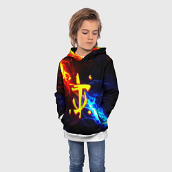 Толстовка-худи детская Doom шторм с молниями, цвет: 3D-белый — фото 2