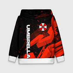 Толстовка-худи детская Umbrella corp - красный, цвет: 3D-белый