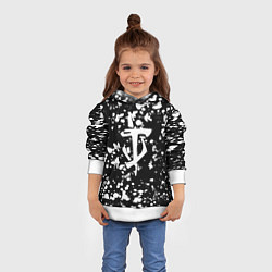 Толстовка-худи детская Дум белые брызги красок, цвет: 3D-белый — фото 2
