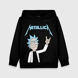 Толстовка-худи детская Metallica и Рик рокер из Рик и Морти, цвет: 3D-черный