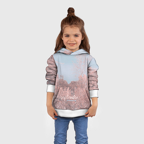Детская толстовка Атмосфера сентябрь / 3D-Белый – фото 4