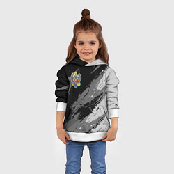 Толстовка-худи детская Российская империя - монохромный, цвет: 3D-белый — фото 2