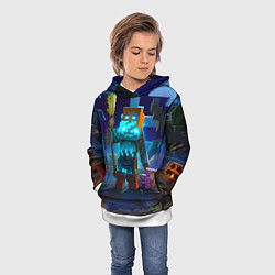 Толстовка-худи детская Майнкрафт - шаман, цвет: 3D-белый — фото 2