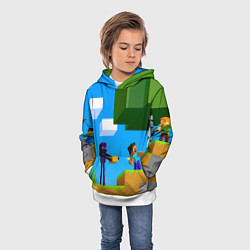 Толстовка-худи детская Эндермен помогает героям, цвет: 3D-белый — фото 2