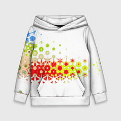 Толстовка-худи детская Узорчатые разводы на белом, цвет: 3D-белый