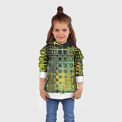 Толстовка-худи детская Абстрактная зелено-черная текстура, цвет: 3D-белый — фото 2