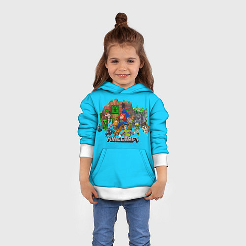 Детская толстовка Мобы майнкрафт / 3D-Белый – фото 4