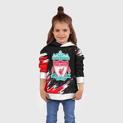 Толстовка-худи детская Liverpool краски штрихи, цвет: 3D-белый — фото 2