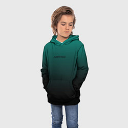 Толстовка-худи детская Настроение осень градиент тёмно-зелёный, цвет: 3D-черный — фото 2
