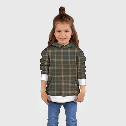Детская толстовка Паттерн из шотландской клетки / 3D-Белый – фото 4