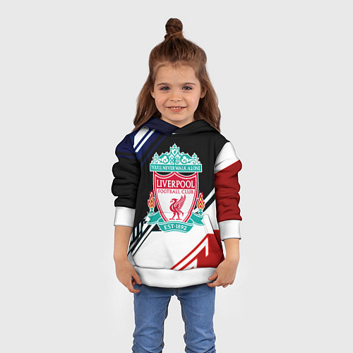 Детская толстовка Liverpool geometry sport / 3D-Белый – фото 4