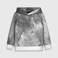 Толстовка-худи детская Абстракция - splash of grey and white paint, цвет: 3D-белый