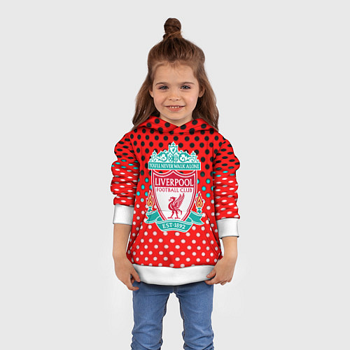 Детская толстовка Liverpool точки текстура спорт / 3D-Белый – фото 4