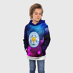 Толстовка-худи детская Лестер сити космос, цвет: 3D-белый — фото 2