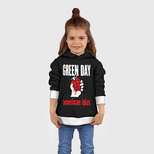 Детская толстовка Green Day, American idiot / 3D-Белый – фото 4