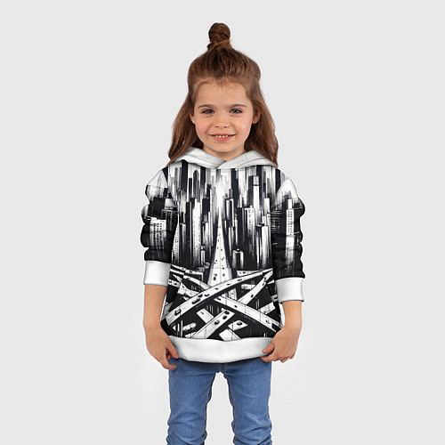 Детская толстовка American metropolis / 3D-Белый – фото 4