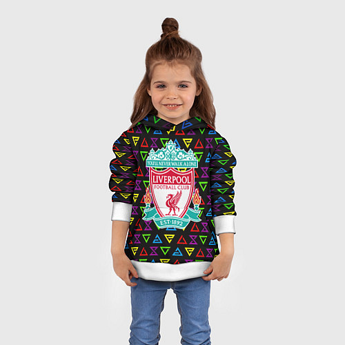 Детская толстовка Liverpool pattern neon / 3D-Белый – фото 4