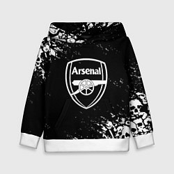Толстовка-худи детская Арсенал черепа краски, цвет: 3D-белый