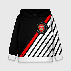 Толстовка-худи детская Арсенал геометрия полосы, цвет: 3D-белый