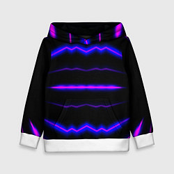 Толстовка-худи детская Color multicoloured neon stripes, цвет: 3D-белый