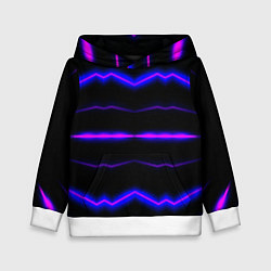 Толстовка-худи детская Color multicoloured neon stripes, цвет: 3D-белый