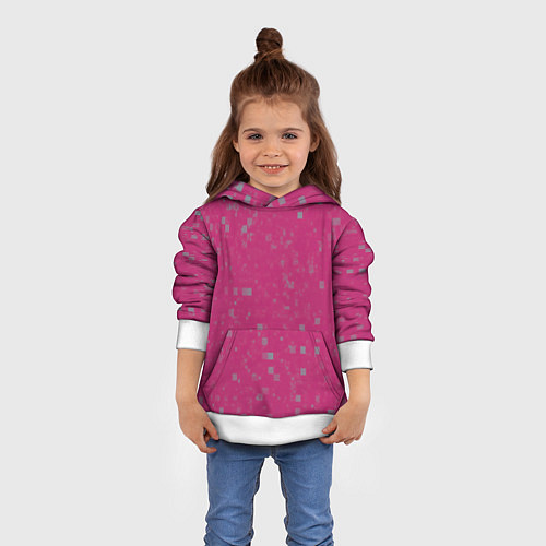 Детская толстовка Color pink brown squares / 3D-Белый – фото 4