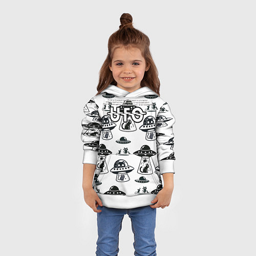 Детская толстовка UFO и котики / 3D-Белый – фото 4