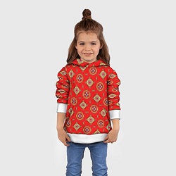 Толстовка-худи детская Яркий узор в этническом стиле, цвет: 3D-белый — фото 2