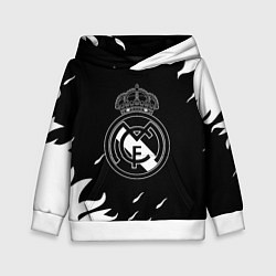 Толстовка-худи детская Реал Мадрид белый огонь, цвет: 3D-белый