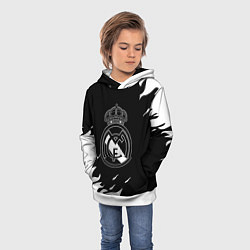 Толстовка-худи детская Реал Мадрид белый огонь, цвет: 3D-белый — фото 2