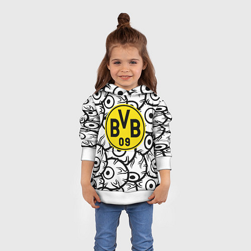 Детская толстовка Borussia глаза текстура / 3D-Белый – фото 4