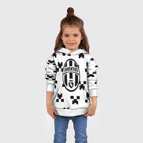 Детская толстовка Juventus x minecraft pattern / 3D-Белый – фото 4