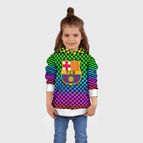 Детская толстовка Barcelona gradient neon / 3D-Белый – фото 4